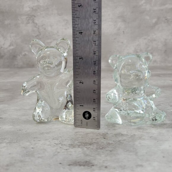 Art Glass Bear Bullicante Bubbles Clear Paperweight Figurine Shelf Sitter - Picture 9 of 9